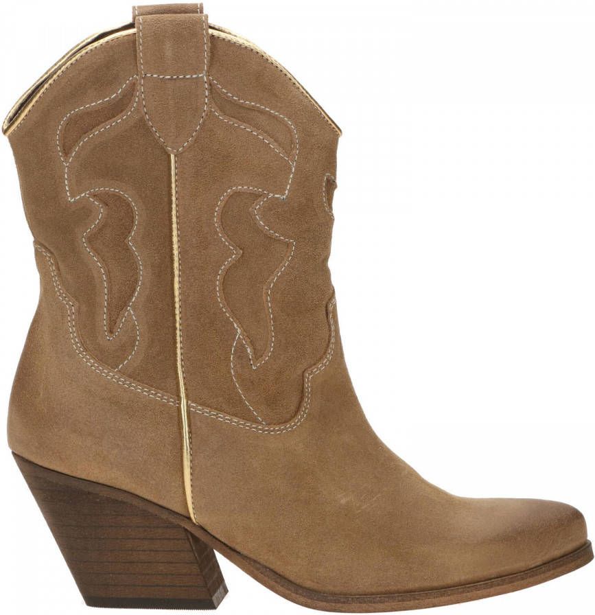 PS Poelman Dixie leren cowboylaarzen beige