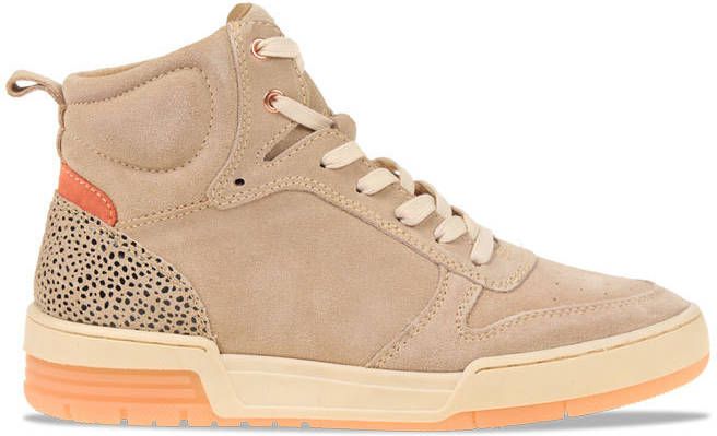 PS Poelman Teak hoge suède sneakers beige