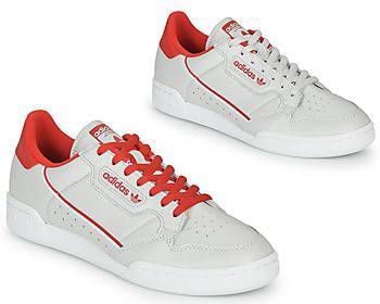 adidas Originals Continental 80 leren sneakers lichtgrijs/rood