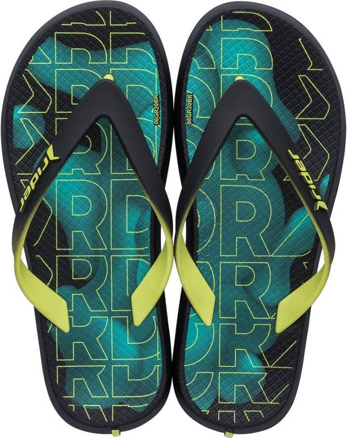 Rider Engergy Kids teenslippers zwart/aqua/geel
