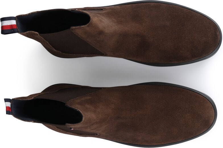 Tommy Hilfiger Bruine Chelsea Boots Classic Hilfiger Suede Chelsea