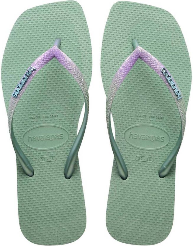 Havaianas Slippers Flipflops Square Glitter Groen
