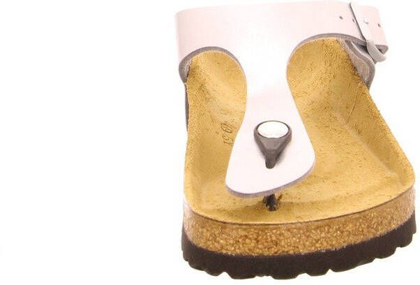 Birkenstock Slippers Gizeh regular Birko Flor Zilverkleurig