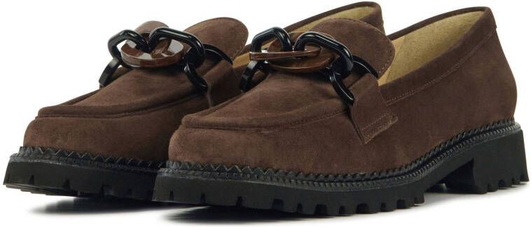 Brunate Dames leren dames instapschoenen 11771 sue