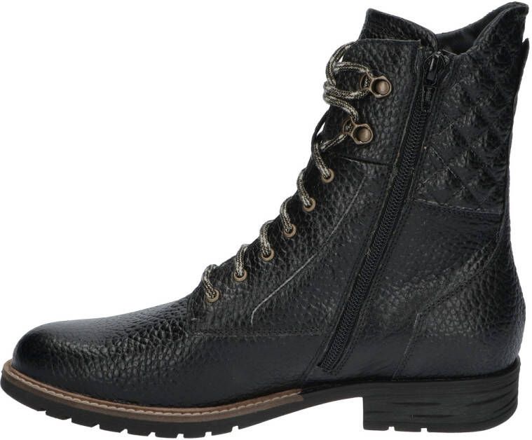 Durea Zwarte Veterboots Wijdte H