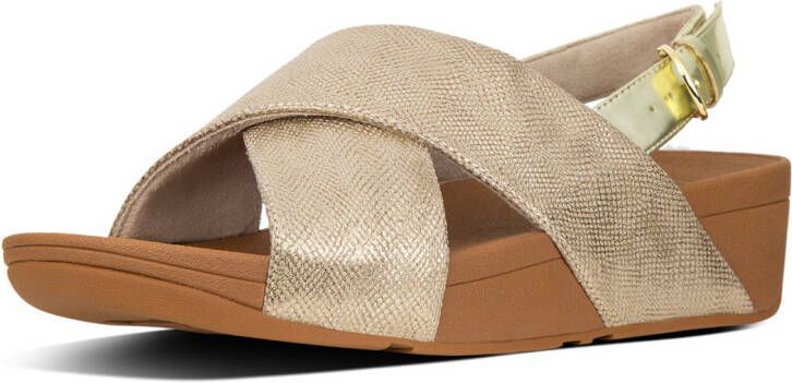 FitFlop Lulu™ cross back strap sandals shimmer print