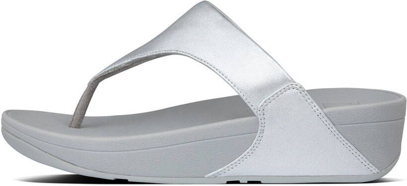 FitFlop TM Lulu Toe Leather teenslippers zilver