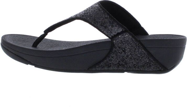 FitFlop TM Lulu Toe Glitter teenslippers zwart