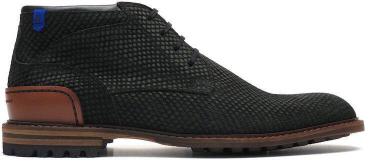 Floris van Bommel suède veterboots donkergroen