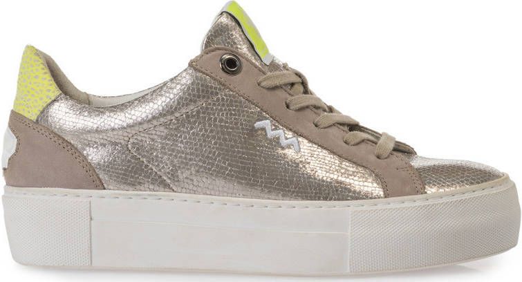 Floris van Bommel Vinni leren sneakers taupe/metallic