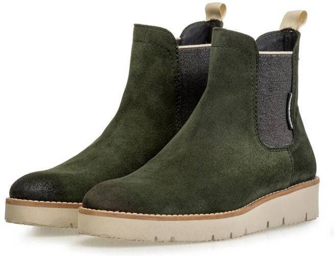 Floris van Bommel WINGI suède chelsea boots donkergroen