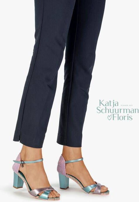 Floris van Bommel Candi leren sandalettes lila/metallic