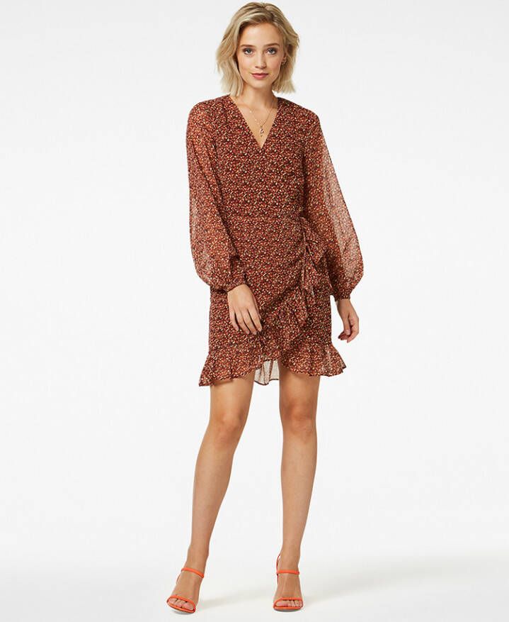 Freebird Confetti pes 01 mini dress long sleeve rosy ls brown