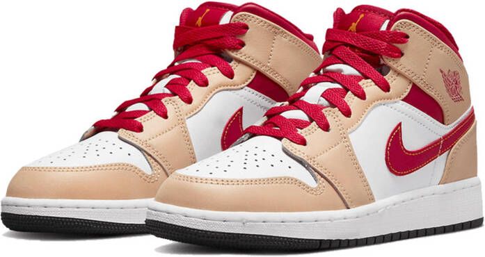 Jordan Air 1 Mid Light Cardinal Curry Sneakers , Beige, Dames