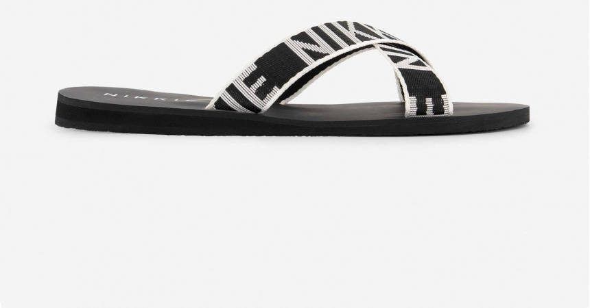 NIKKIE Wiona Logo Sandals slippers zwart/wit