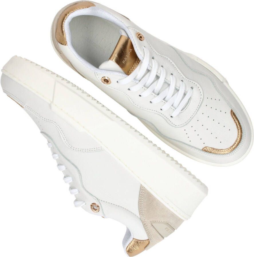 Palpa Veterschoen Dames Wit/Taupe/Goud