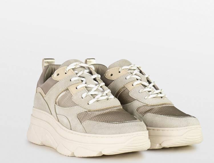 PS Poelman Jola suède sneakers beige/goud