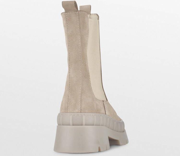 PS Poelman Nora leren chelsea boots beige