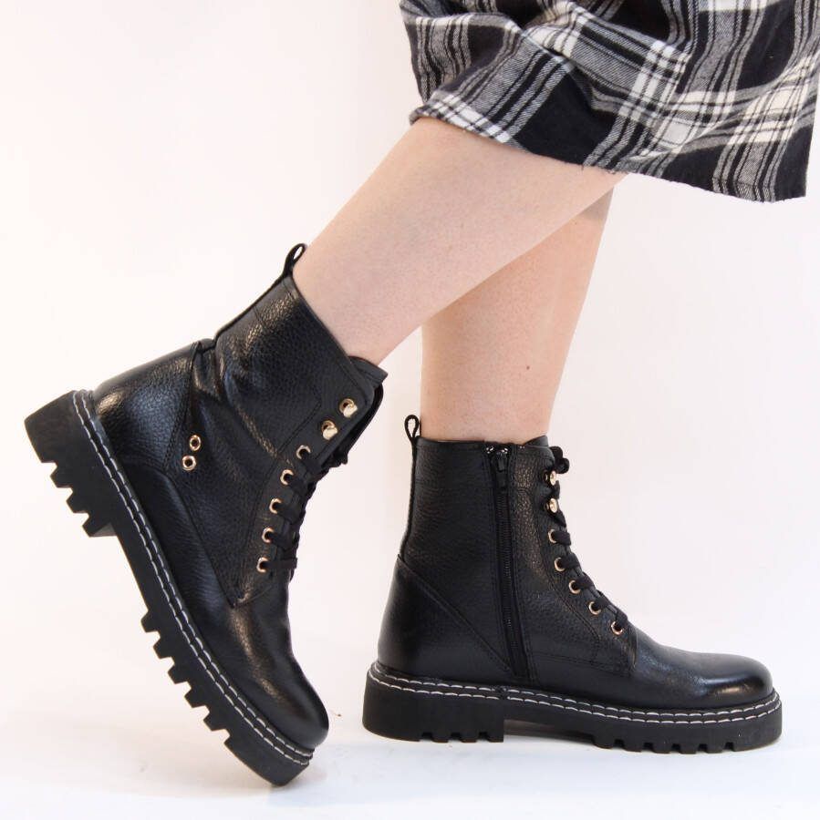 Ps poelman Veterboot Dames Zwart