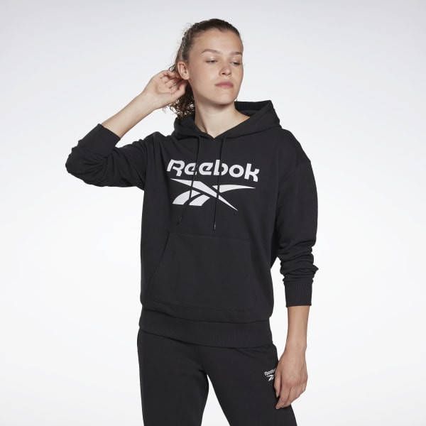 Reebok Vrouwen sweatshirt Identity Logo Frans Terry Hoodie Gi6699 XS , Zwart, Dames