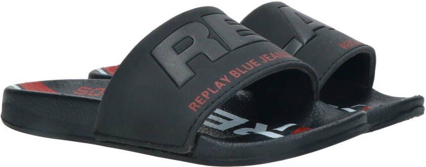 Replay Slide JR Slipper Jongens Zwart/Grijs