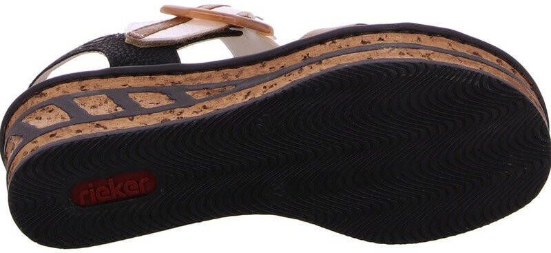 Rieker Sandalette Zwart/Beige/Zilver
