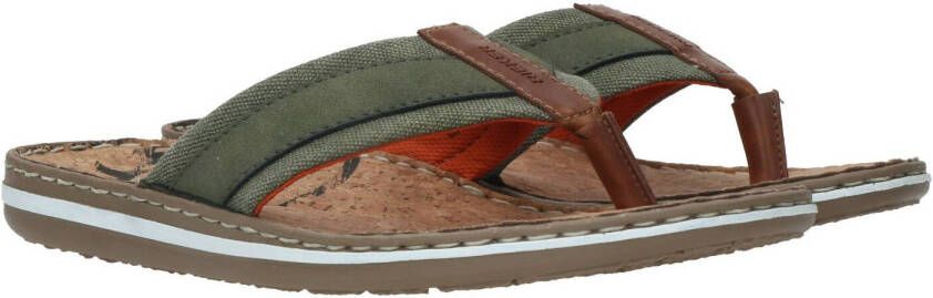 Rieker Slippers groen Synthetisch