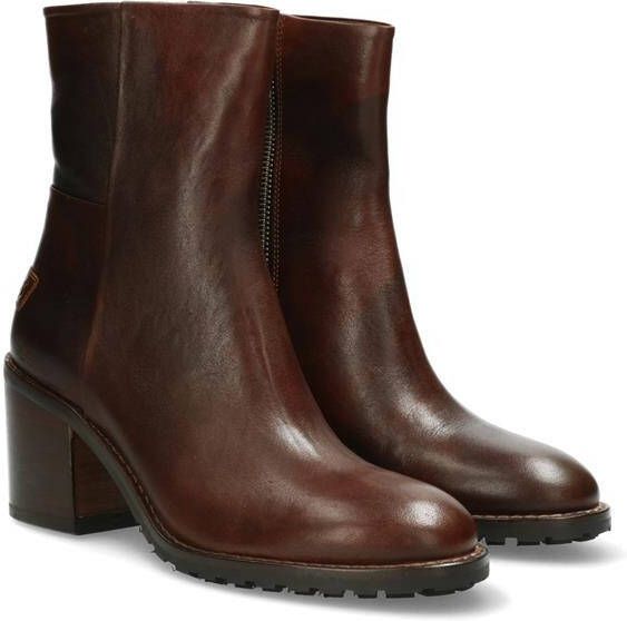 Shabbies Enkellaarsjes Ankle Boot Calf Leather Bruin