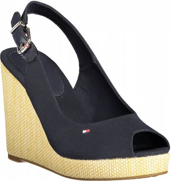 Tommy Hilfiger Damen Wedges Iconic Slingback Keilsandale , Blauw, Dames