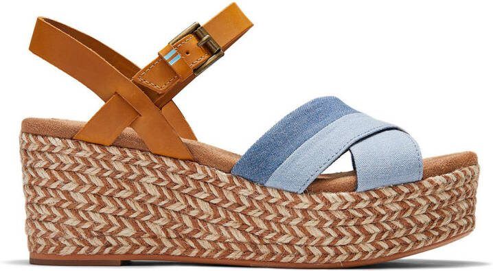TOMS Willow navy light white denim/tan 10015116