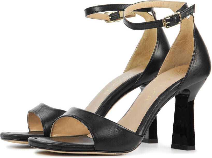 Unisa Sueta leren sandalettes zwart