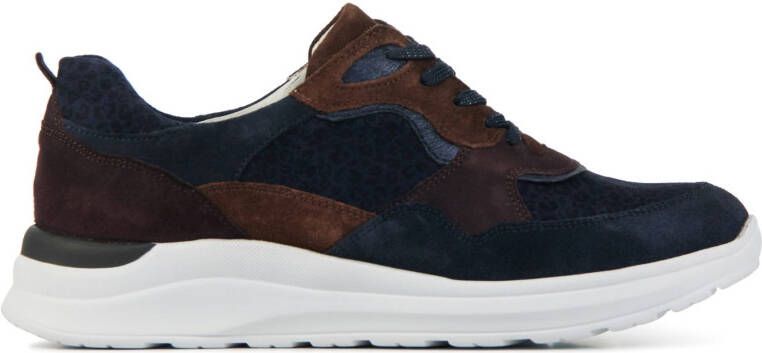 Waldlaufer 760002 comfort suède veterschoenen blauw/bruin