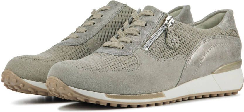 Waldlaufer 776004 comfort suède veterschoenen beige/grijs