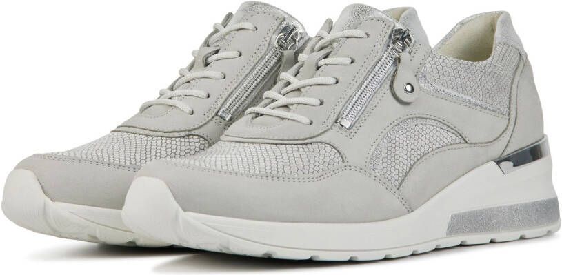Waldlaufer 939011 comfort leren veterschoenen grijs