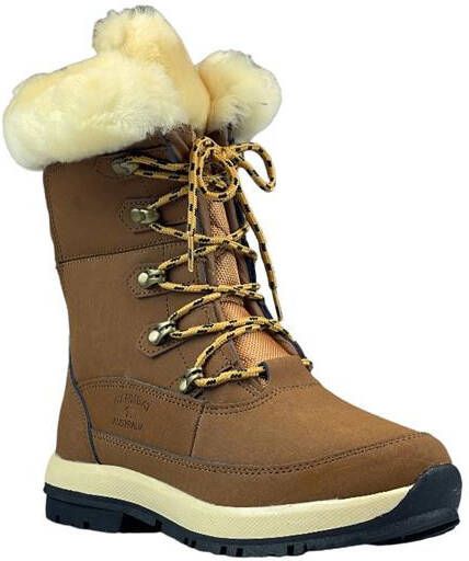 Warmbat Enkellaarsjes Hotham Women Leather Bruin