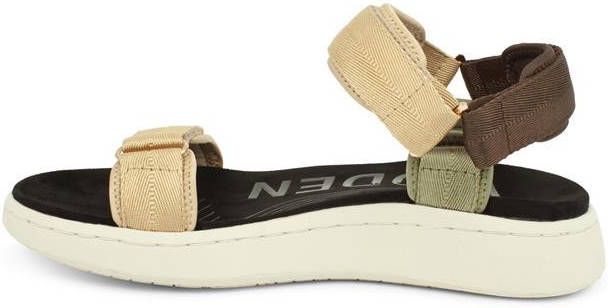 Woden Lijn multi sandalen , Beige, Dames
