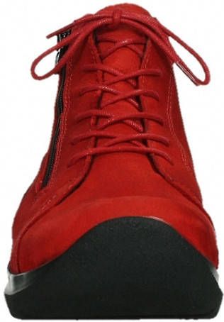 Hoge Sneakers Wolky 06606 Why 11505 donker rood nubuck
