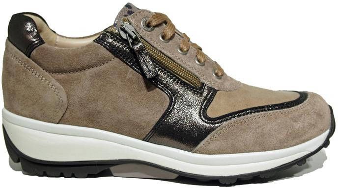 Xsensible 30103.3 Wembley Taupe Combi G Wijdte Veterschoenen