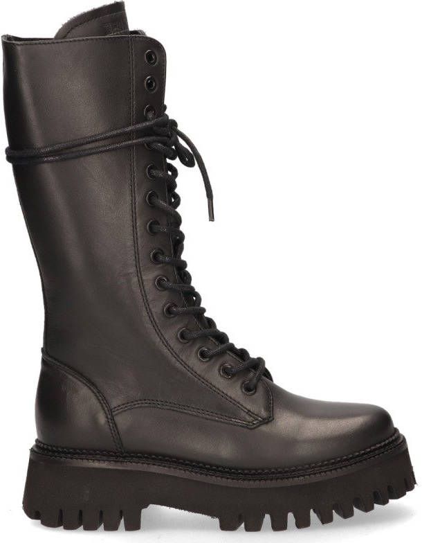 Bronx Groov-y High hoge leren veterboots zwart
