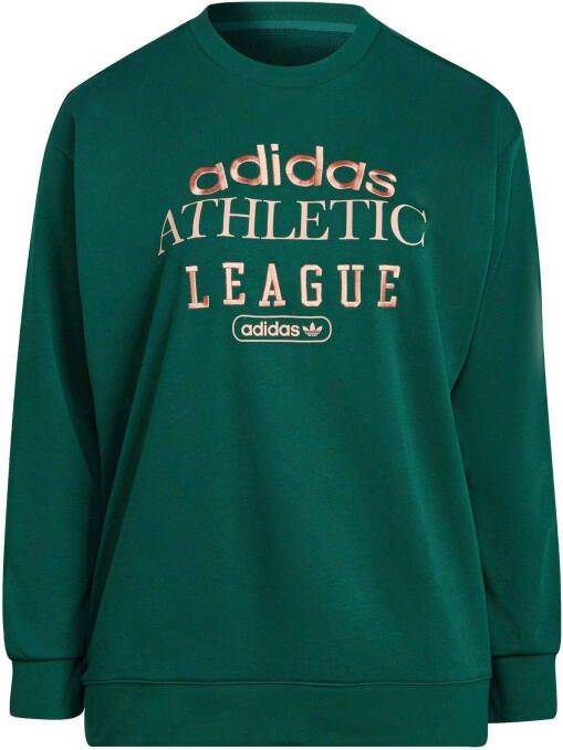 Adidas Originals Plus Size sweater donkergroen