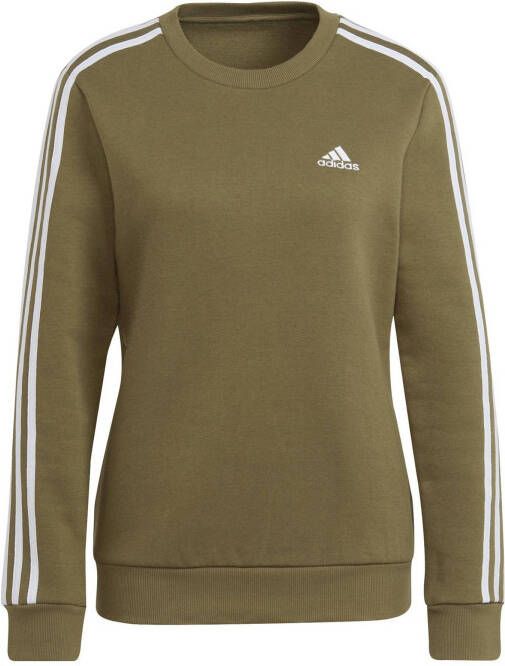 Adidas Performance fleece sportsweater olijfgroen/wit