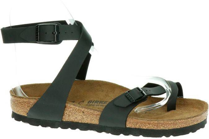 Birkenstock Yara leren sandalen zwart