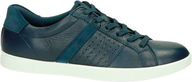 Ecco Leisure comfort leren veterschoenen blauw