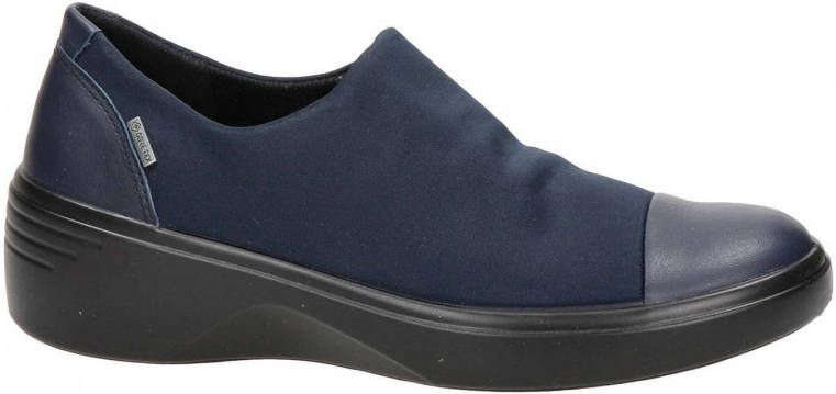 Ecco Soft 7 Edge leren instappers donkerblauw