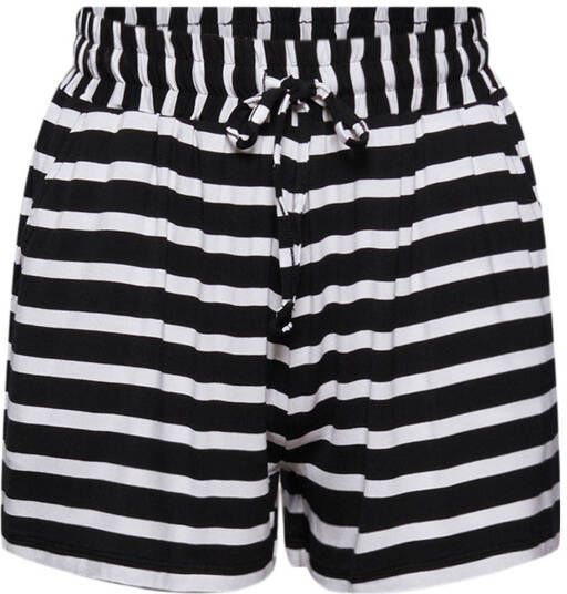 ESPRIT Women Beach gestreepte strandshort zwart/wit