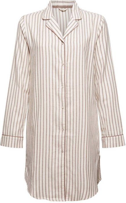 ESPRIT Women Bodywear gestreept nachthemd wit/taupe
