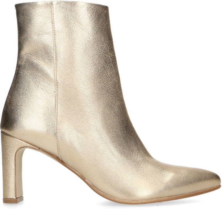 Manfield leren enkellaarzen goud