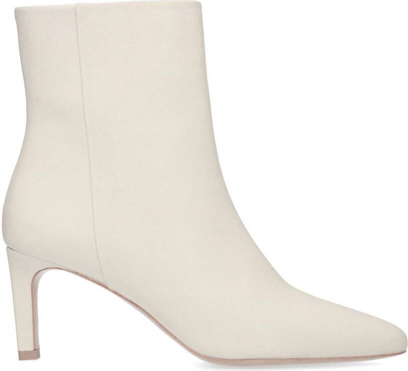 Manfield leren enkellaarzen off white