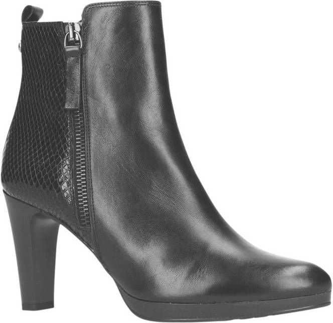 Manfield leren enkellaarzen zwart