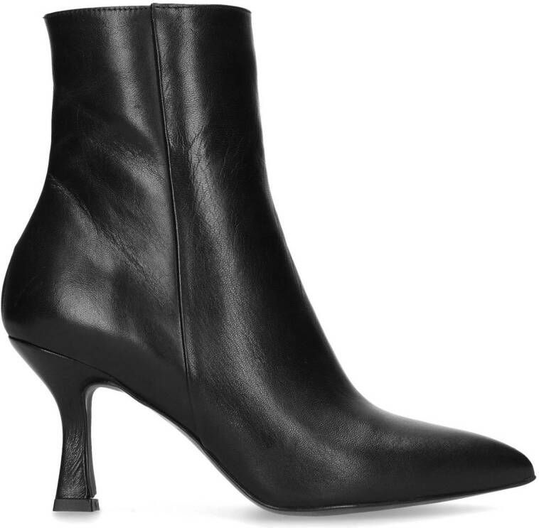 Manfield leren enkellaarzen zwart